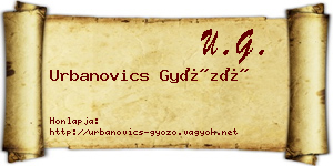 Urbanovics Győző névjegykártya